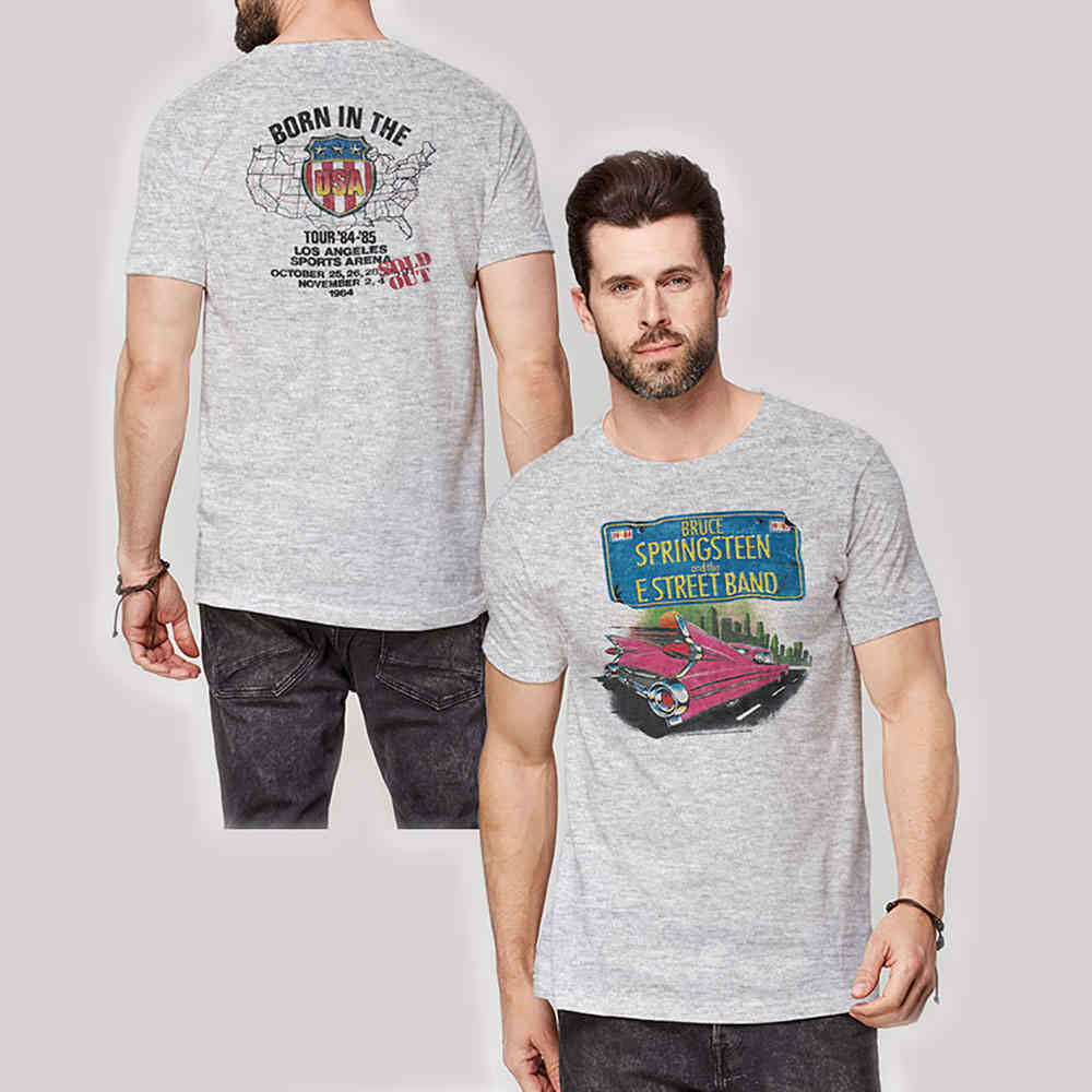 Bruce Springsteen - Pink Cadillac Heren Tshirt - Grijs